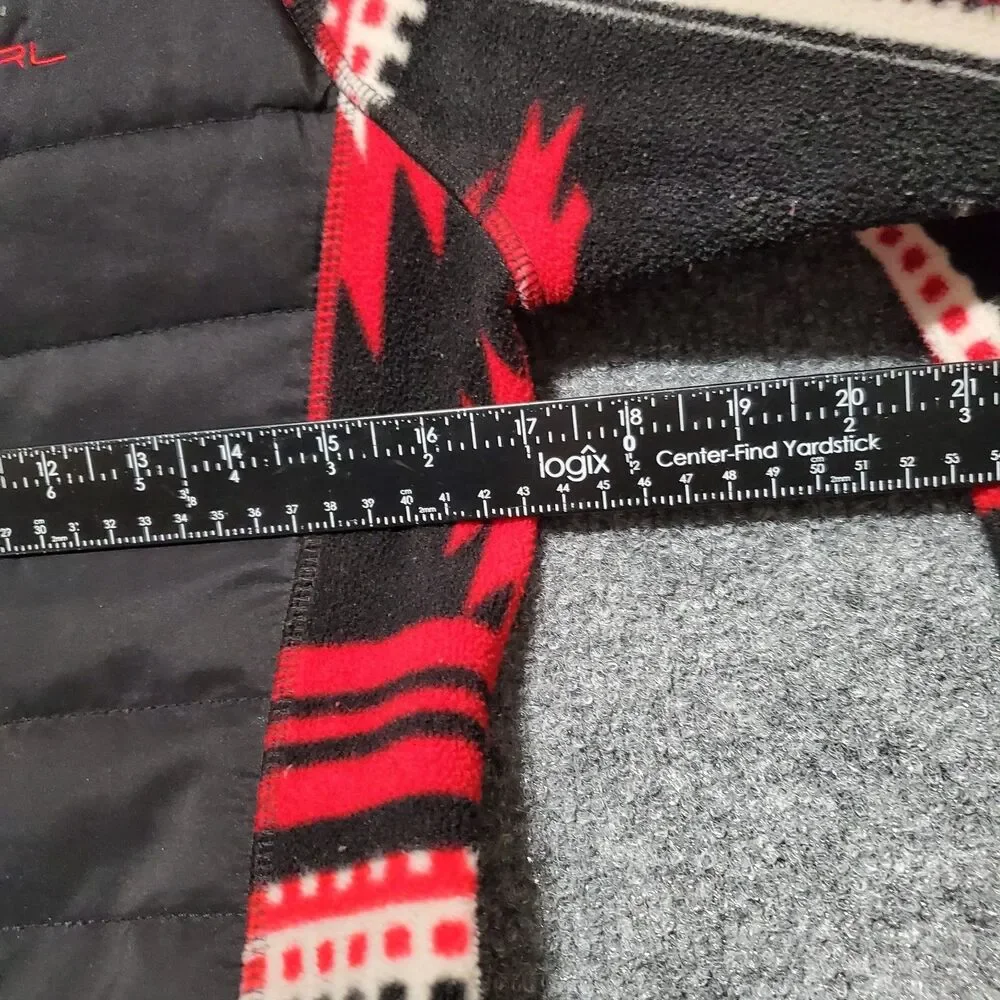 Lauren Ralph Lauren Jacket Women Small Red Aztec Southwest Fleece Full Zip LRL